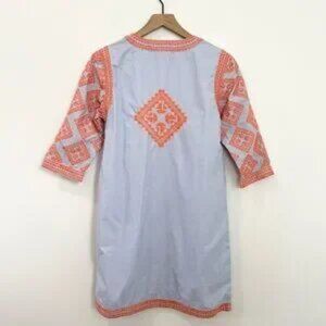 Gretchen Scott Designs Embroidered Stripped Dress Odessa sz M